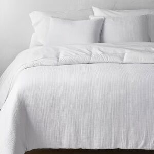 Textured Chambray Cotton King Comforter  - Casaluna